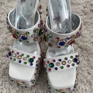 Azalea Wang Breeze Embellished Chunky Sandal